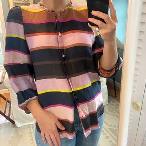 Apiece Apart striped linen-silk top